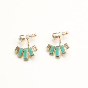💎💰LydellNYC Turquoise Glass Stud Jacket Earrings